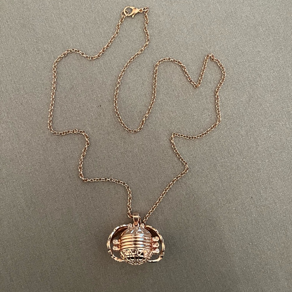 Rose Gold Tone Angel Wings Fold-Out Photo Locket Necklace | Guardian Angel